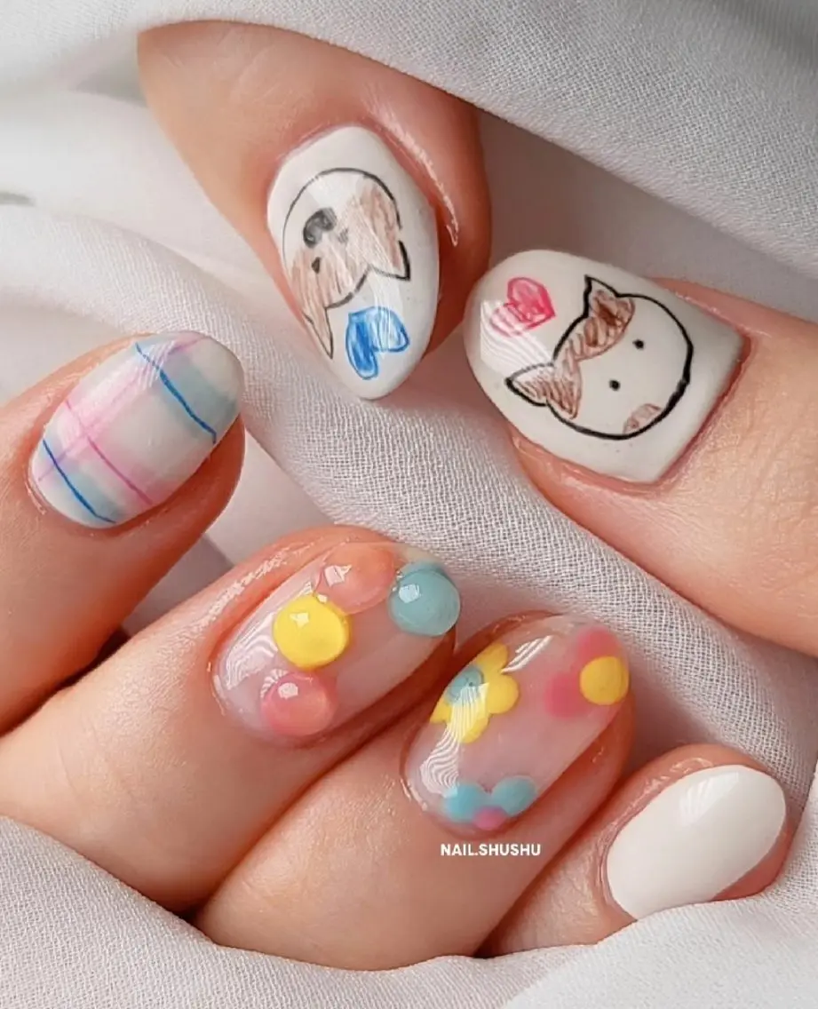 ネイル 持ち込み ニュアンスネイル ワンカラーネイル シンプルネイル 3dパーツ/流行り 👧shushu❤️のネイルデザイン