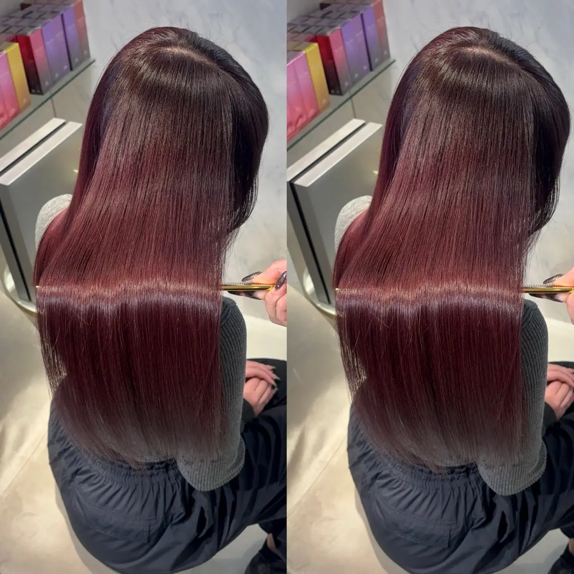 ロング カット ヘアカラー 縮毛矯正 トリートメント 今話題の艶髪矯正 美艶カラー/FUKAのヘアスタイル