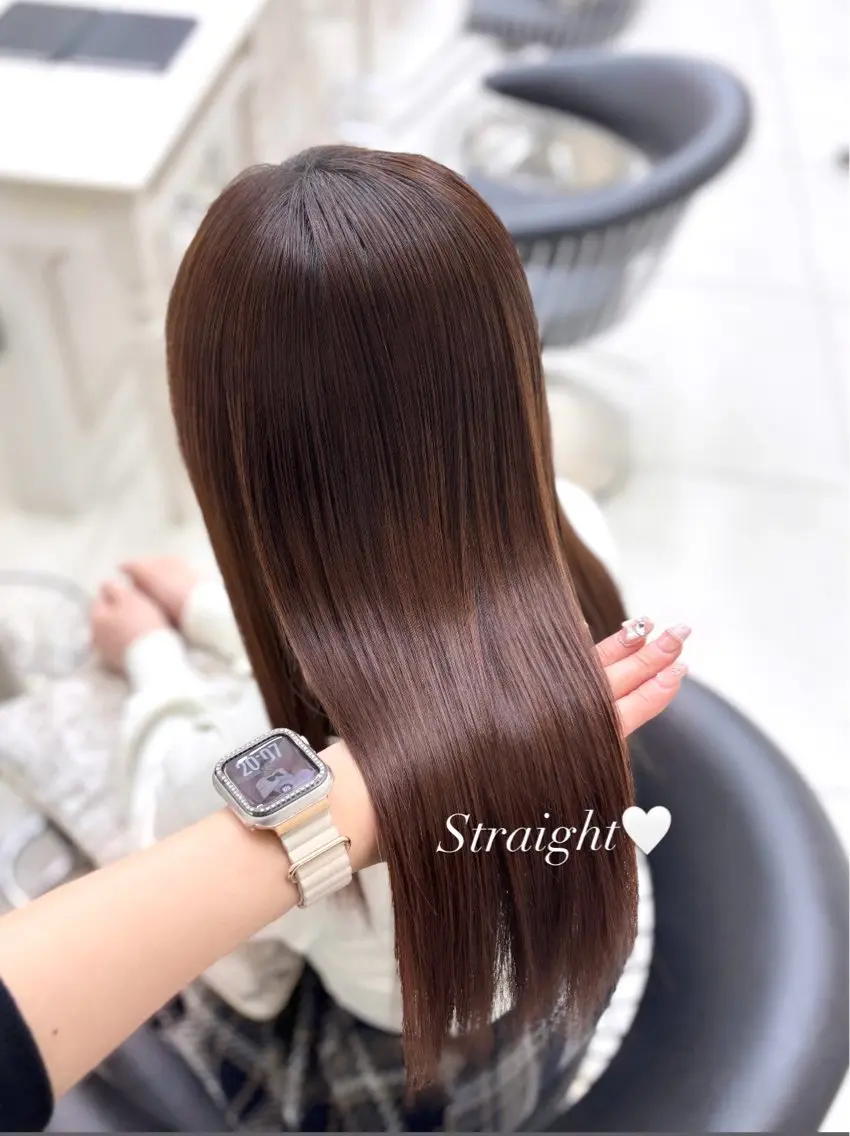 パーマ ストレートパーマ カットカラー/銀座 🎀𝐒𝐀𝐊𝐈のヘアスタイル