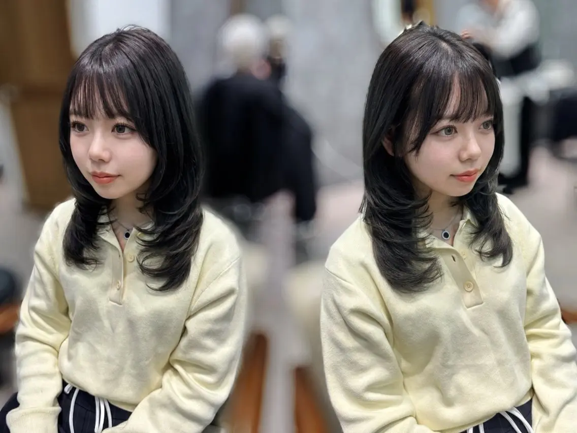 セミロング MIHO ハイレイヤーのヘアスタイル
