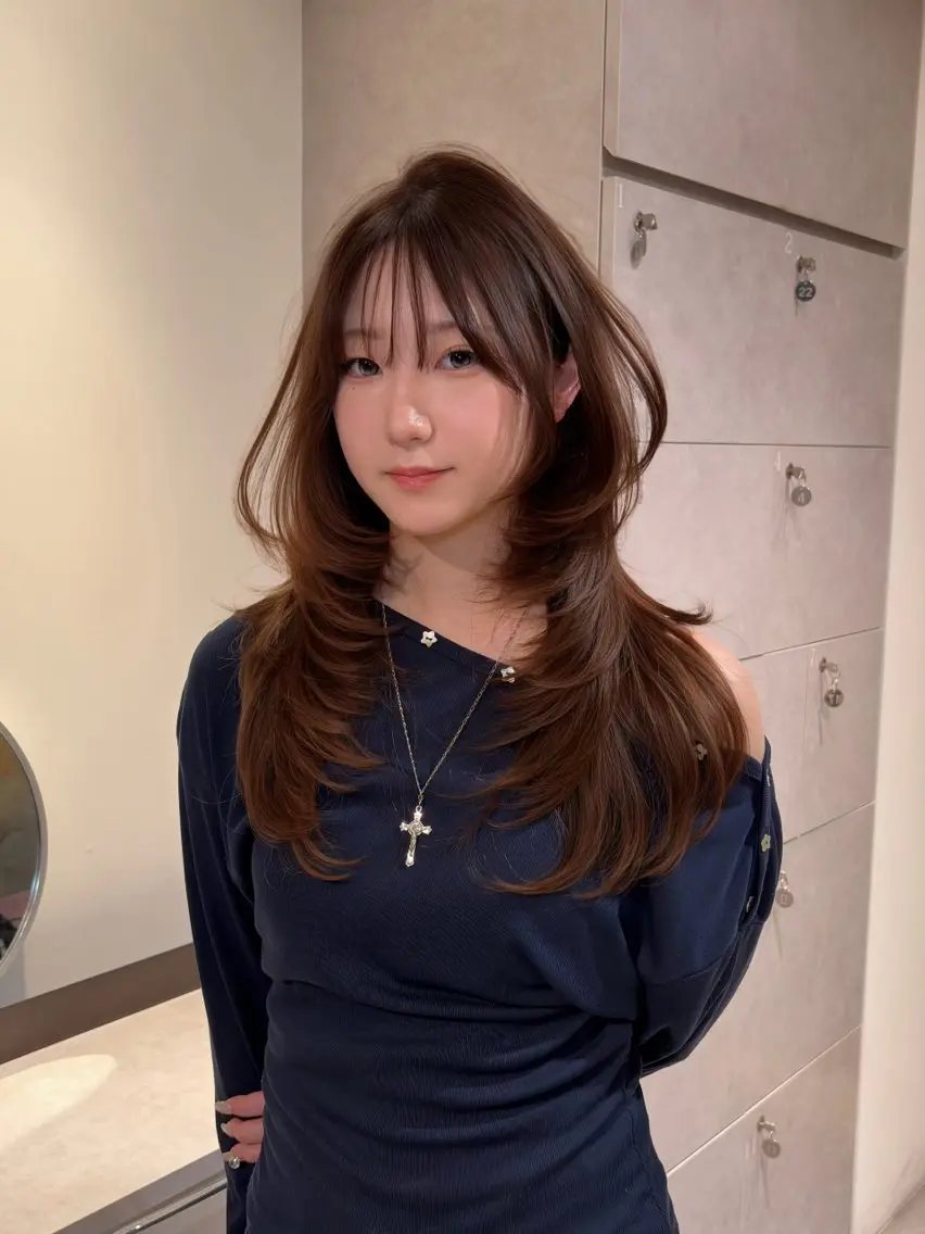 ロング 顔まわりレイヤー 顔周りカット レイヤーカット スパイキーショート/ 吉村駿佑のヘアスタイル