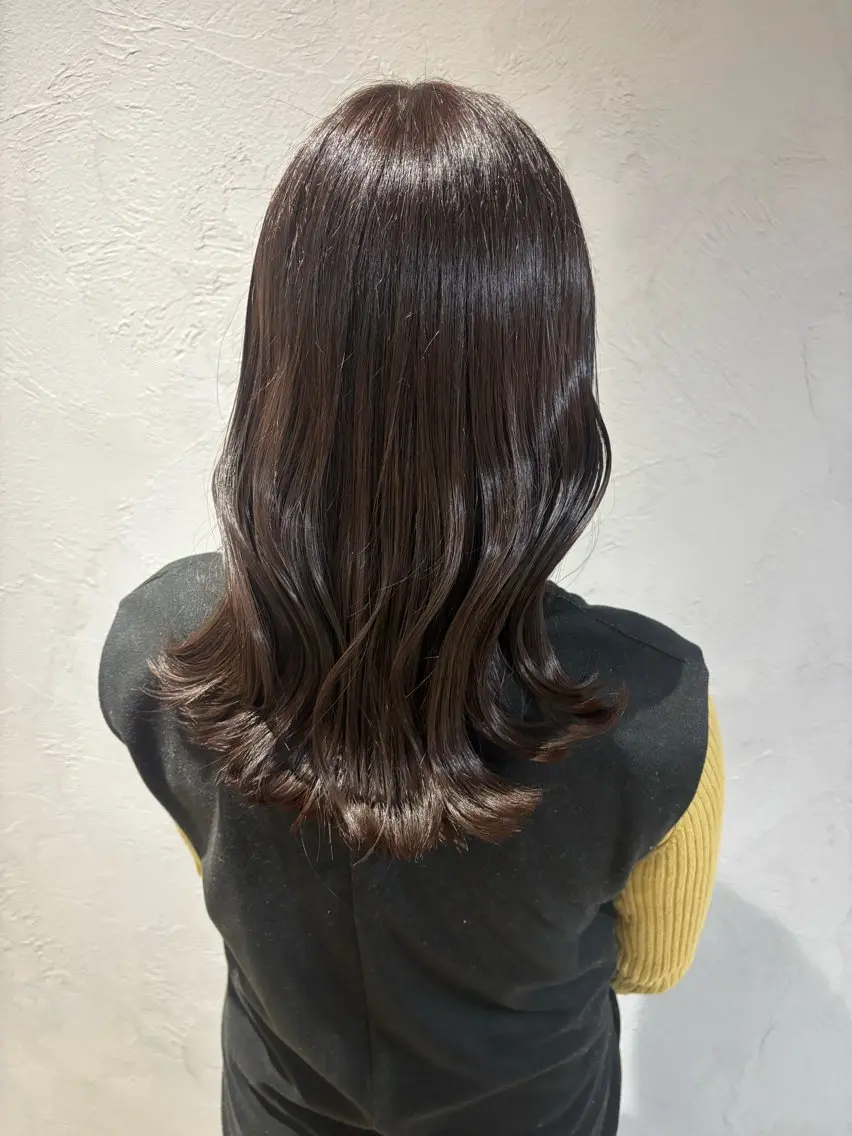 セミロング カラー ブラウンカラー オレンジ オレンジブラウン ヘアカラー MAKI/透明感 カラー/ヘアセットのヘアスタイル