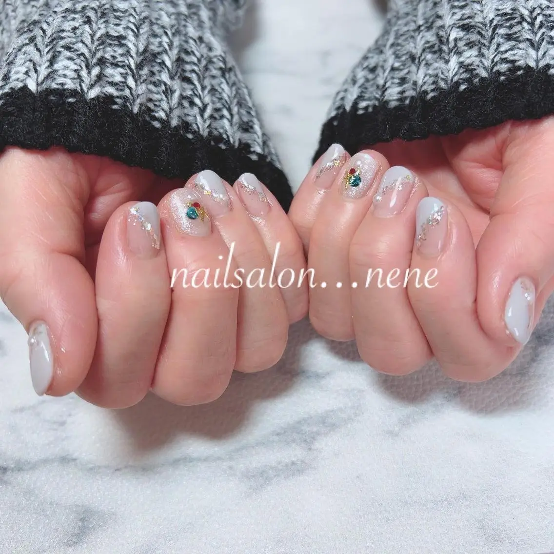 ネイル フレンチネイル 斜めフレンチ nailsalon ...neneのネイルデザイン
