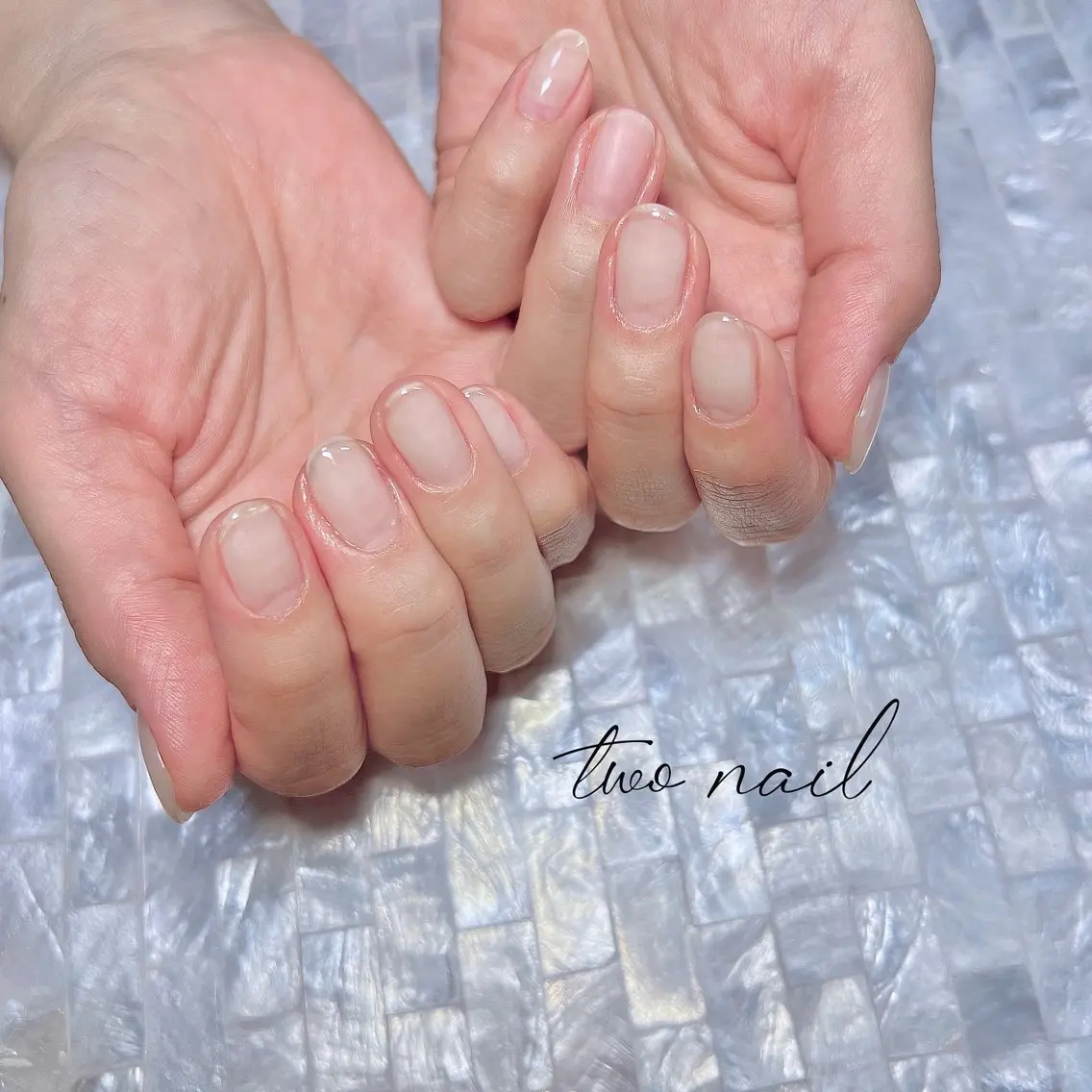 ネイル ネイルチップ ホワイト ハンドネイル two nailのネイルデザイン