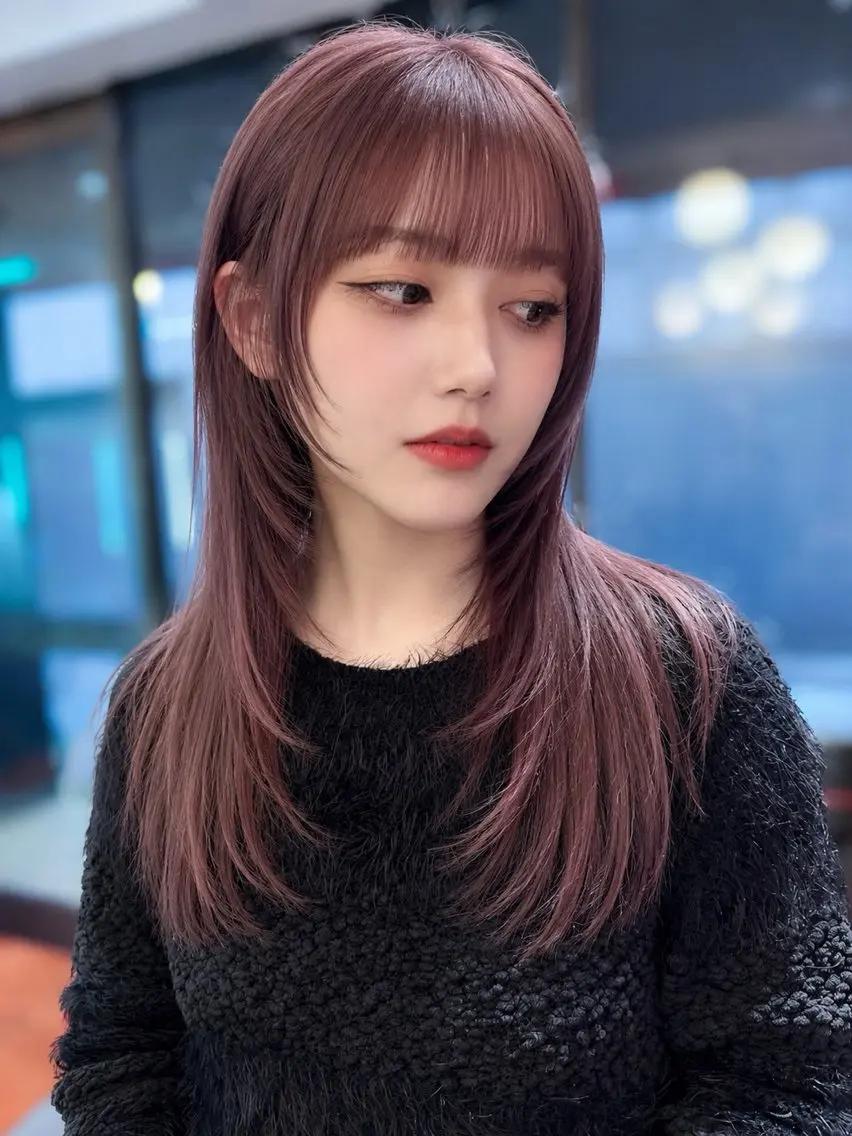 セミロング カラー ブリーチ ラベンダーカラー ブリーチなしカラー ピンクカラー ピンクラベンダー カット ヘアカラー 【デザインカラー】 南堀江　宇都宮のヘアスタイル
