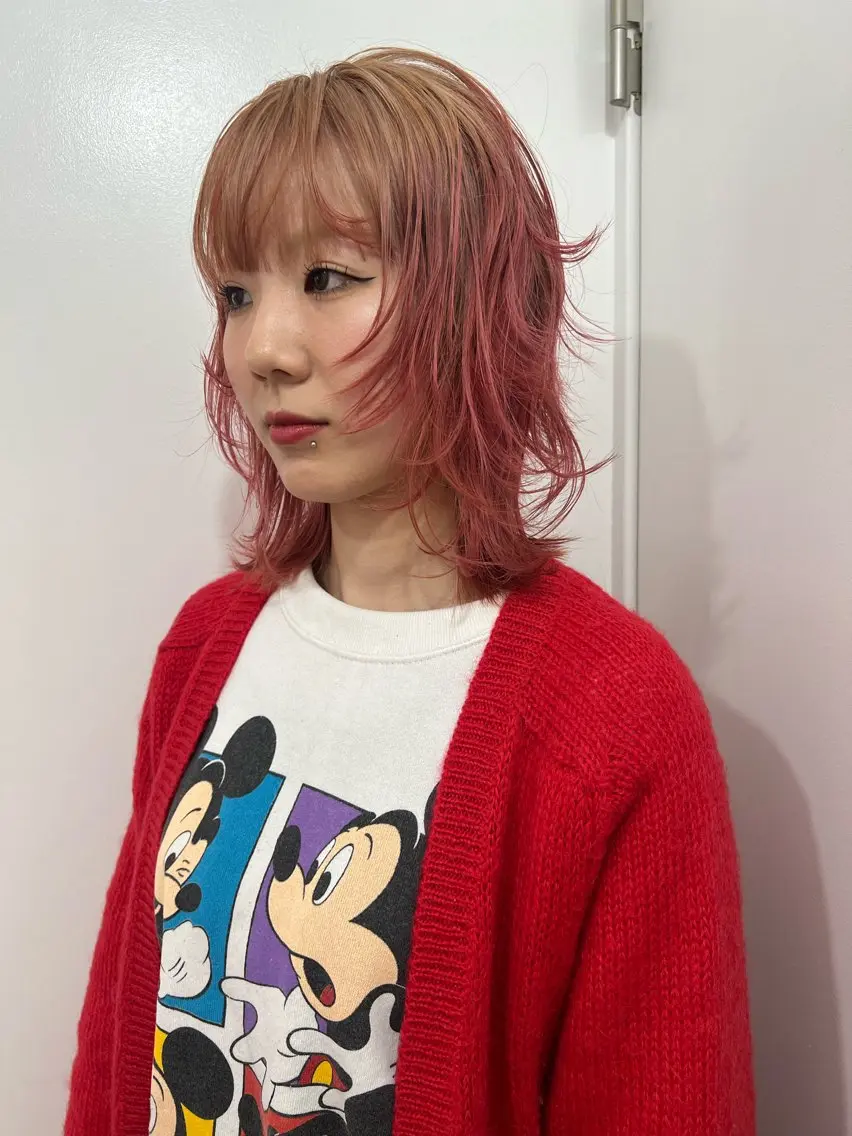 セミロング ヘアカラー トリートメント 💥ウルフカット デザインあんな💥のヘアスタイル