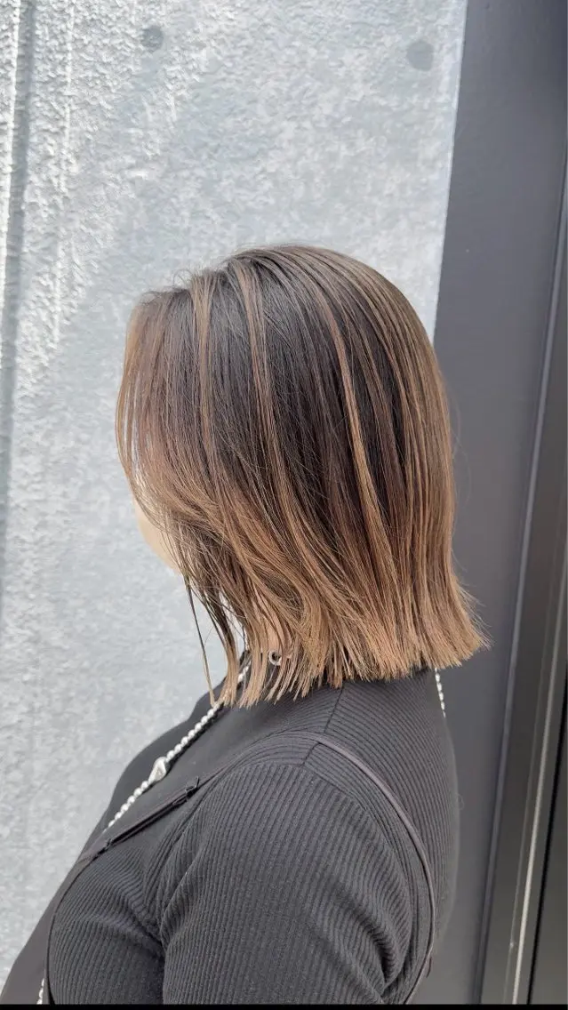 ミディアム カラー ヘアアレンジ カット ヘアカラー 佐々木 まゆかのヘアスタイル