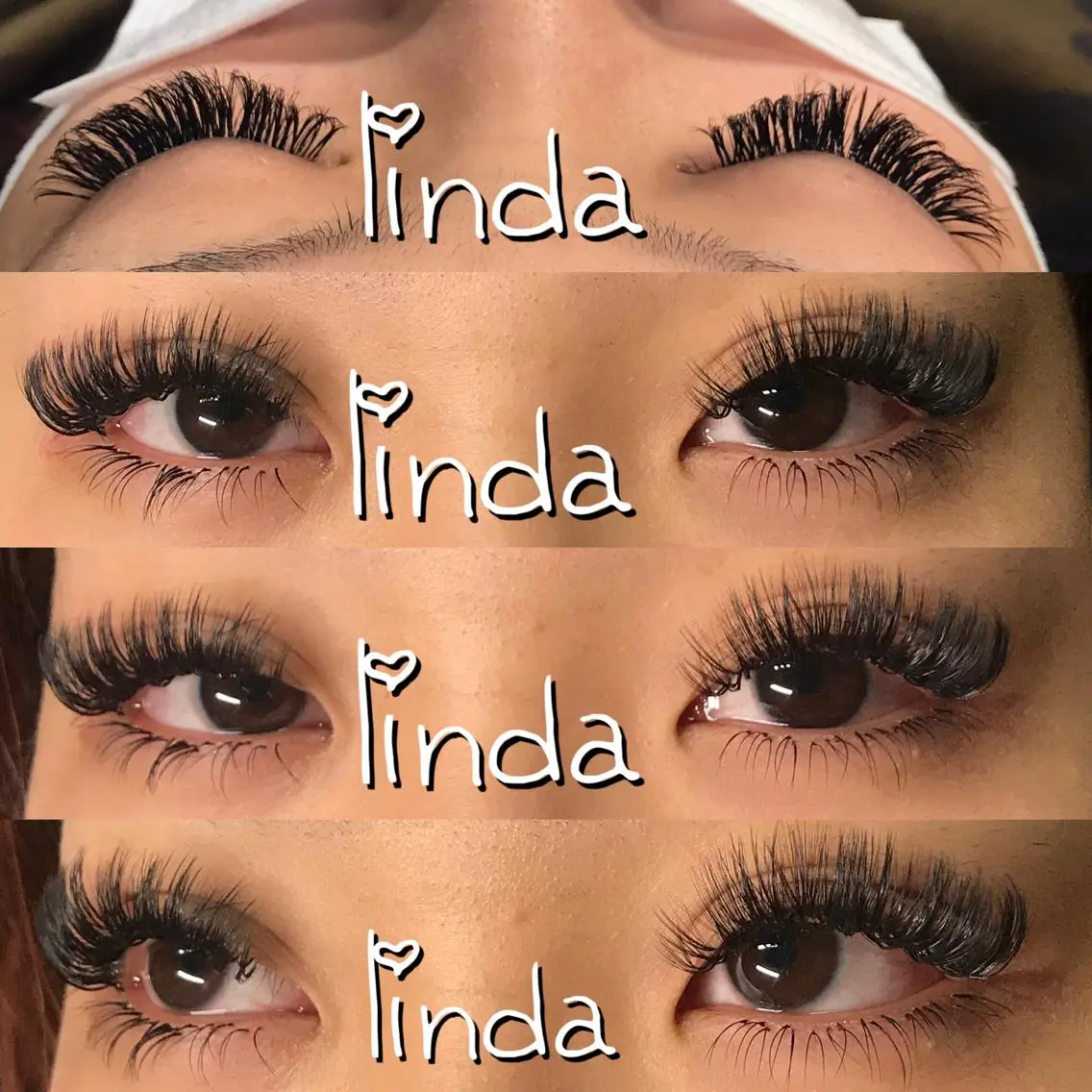 マツエク・マツパ 付け放題 Lカール 下まつげエクステ ボリュームラッシュ linda lashesのマツエク・マツパデザイン