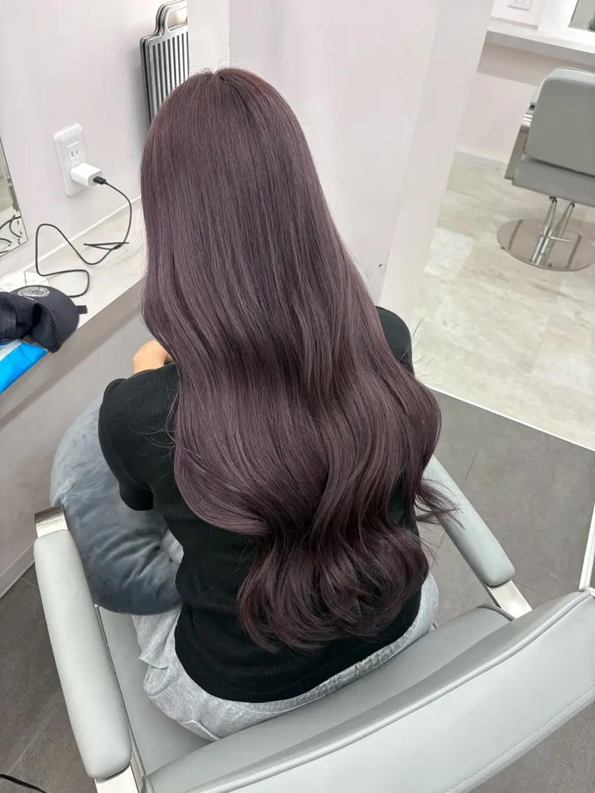 ロング カラー ブリーチ ラベンダーカラー ラベンダーグレー 心斎橋/透明感カラー / ミサキのヘアスタイル