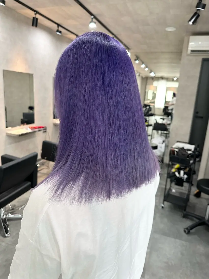 ミディアム カラー ヘアアレンジ ディープラベンダー ラベンダーカラー 境町/透明感カラー/ レイヤー/中茎涼太のヘアスタイル