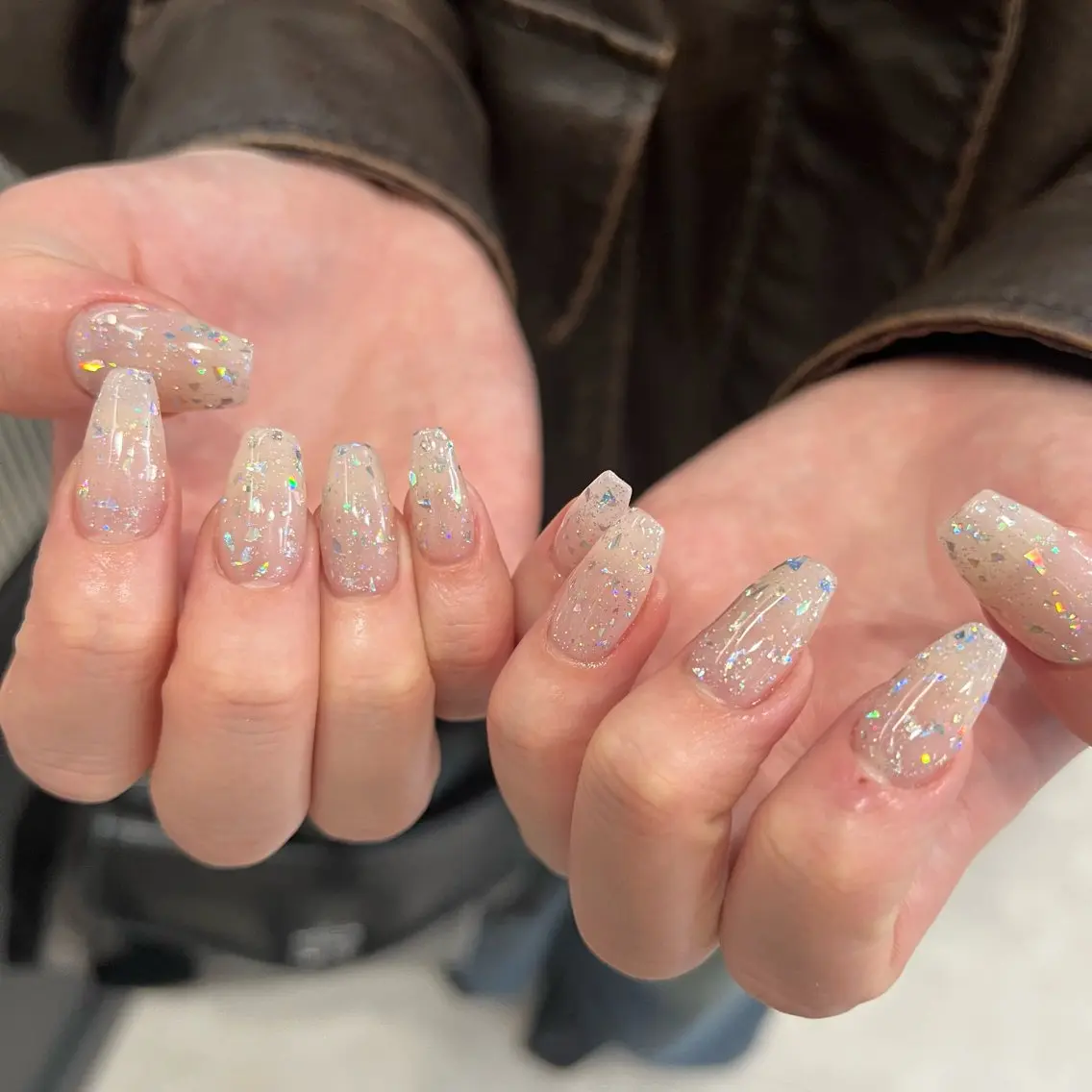 ネイル 長さ出し フットネイル フレンチネイル ガラスフレンチ グラデーション ハンドネイル M2beauty Renaのネイルデザイン