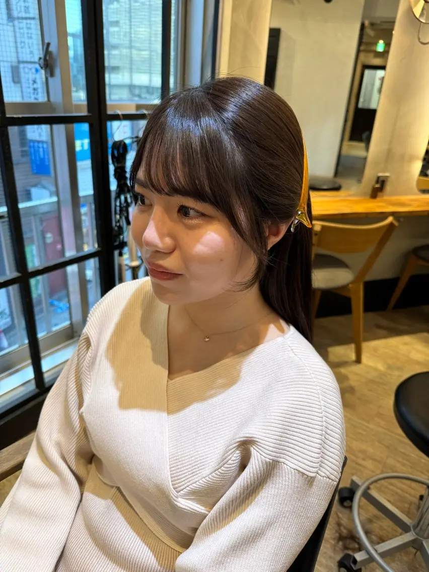 セミロング カット ヘアカラー トリートメント 新宿/顔周りカット +レイヤー＝しずく♩のヘアスタイル
