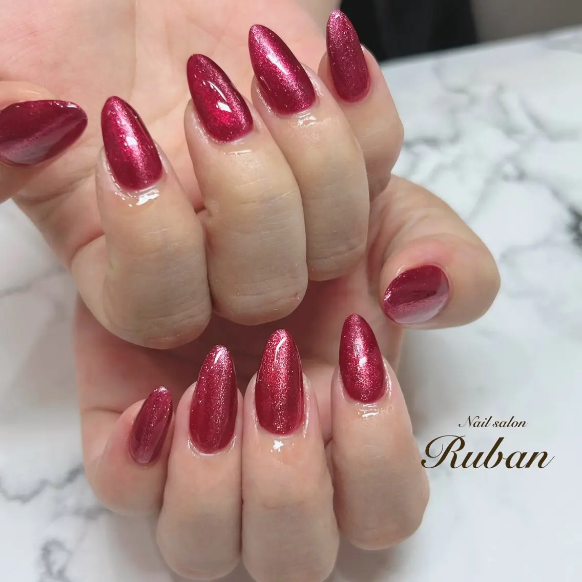 ネイル 長さ出し マグネットネイル ワンカラーネイル Nail salon Rubanのネイルデザイン