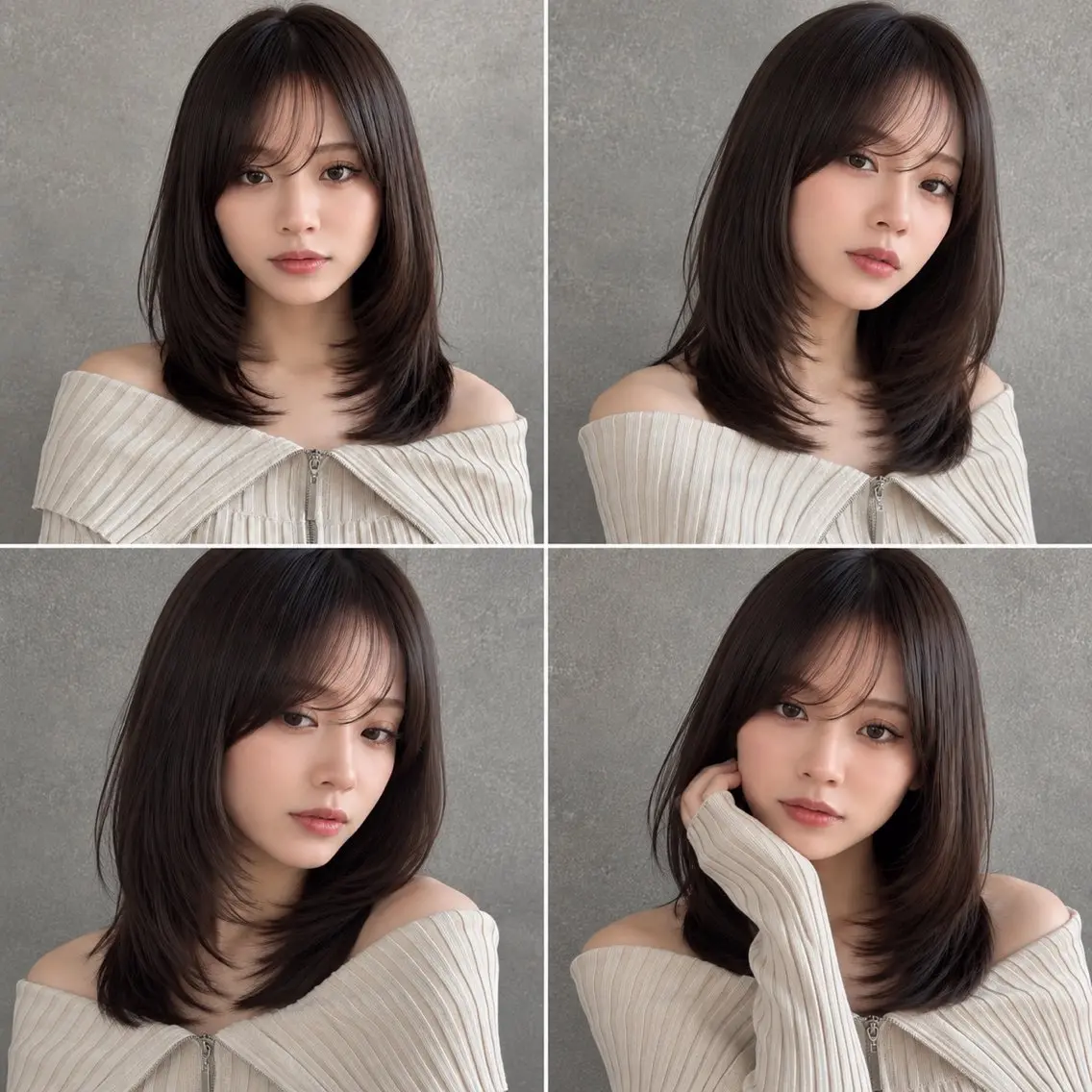 ミディアム カラー カット ヘアカラー トリートメント 🦋韓国風レイヤー/ 艶髪矯正🦋凛太郎のヘアスタイル