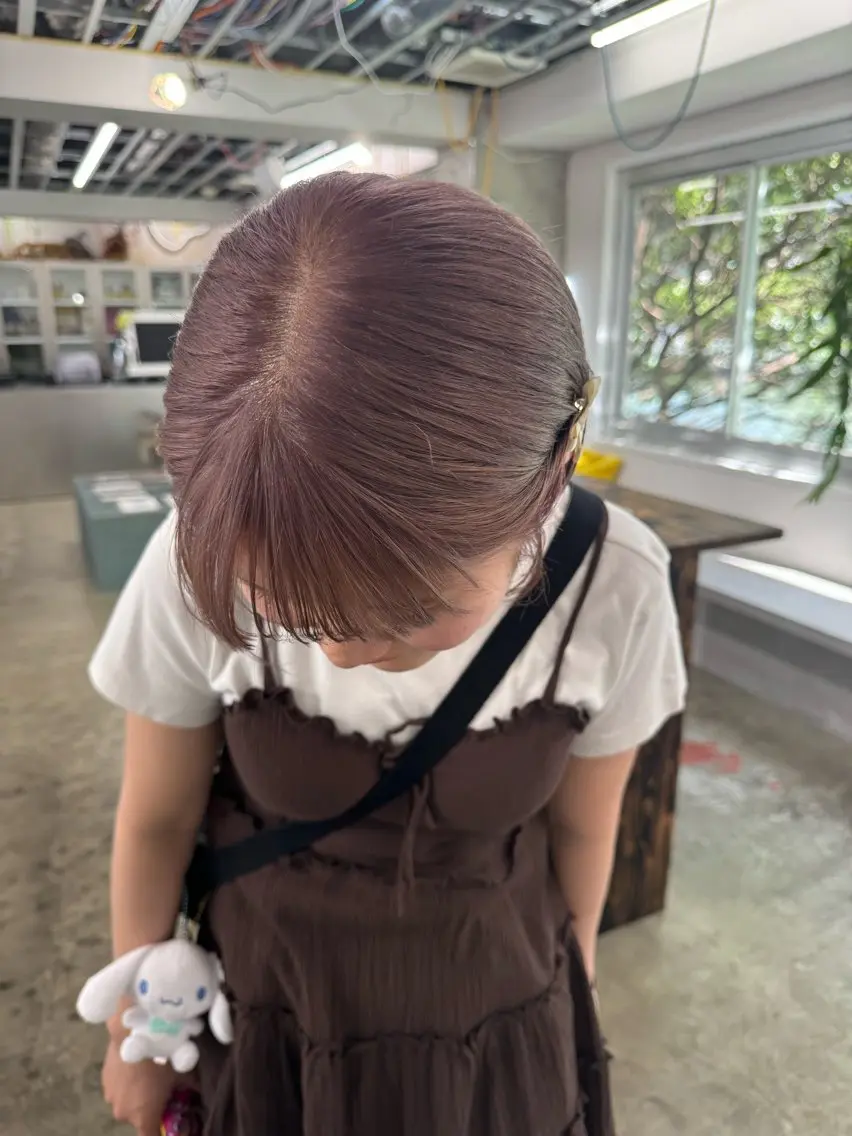 セミロング カラー ヘアアレンジ 心斎橋美容室 Junのヘアスタイル