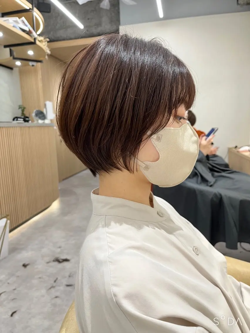 ショート ハンサムショート ショートヘア レイヤー縮毛矯正 ささきすずね💗のヘアスタイル