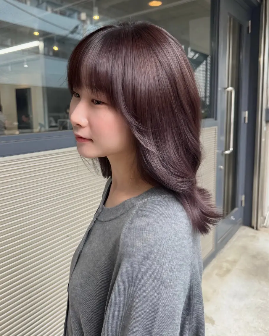 セミロング カラー ブラウンカラー 透明感カラー ラベンダーカラー ラベンダーブラウン デート ヘアカラー Anna / TWINのヘアスタイル