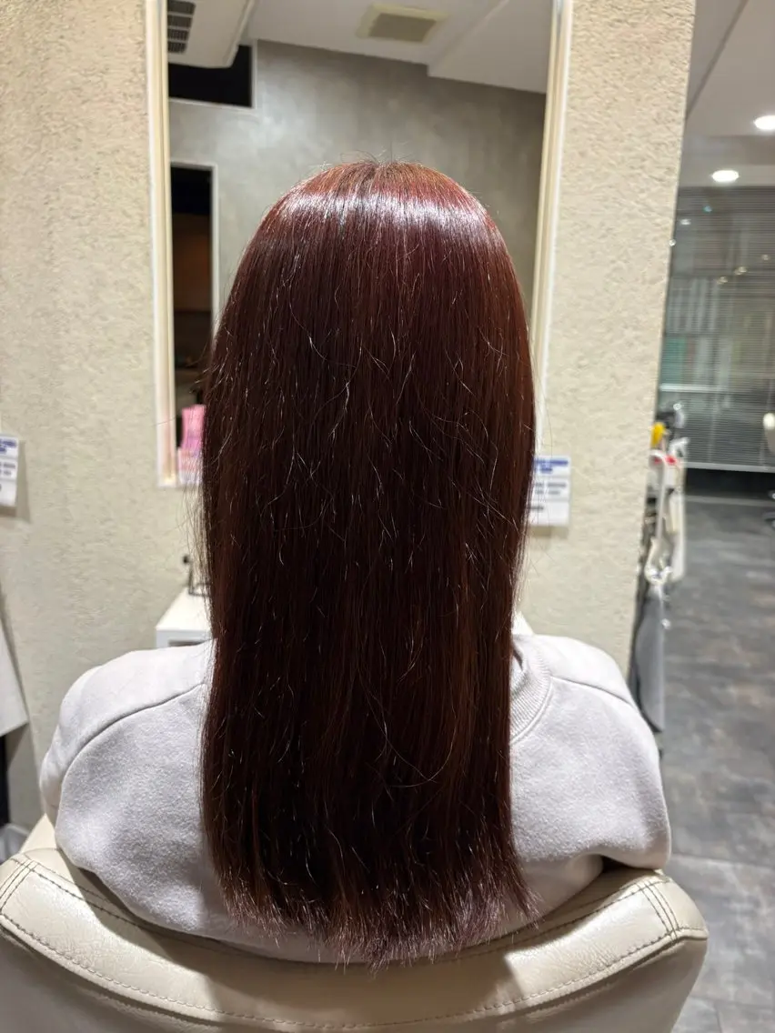 カラー ブラウンカラー ピンクカラー （ハピス） むつみのヘアスタイル