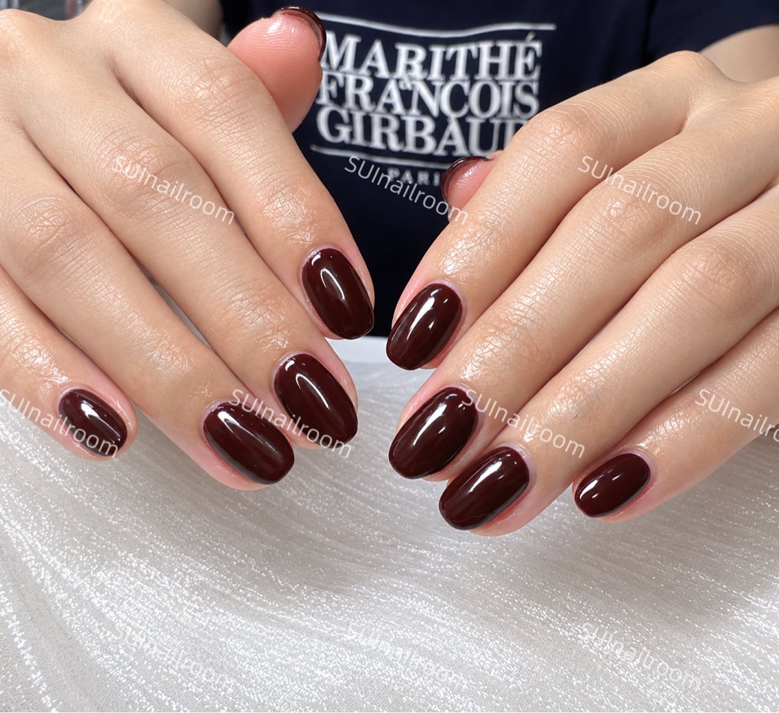 ネイル ブラウン ハンドネイル 自宅SUI Nail Roomのネイルデザイン