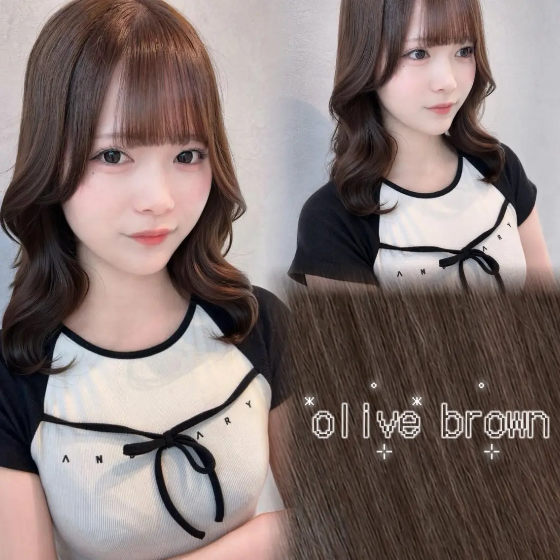 ミディアム カラー ブラウンカラー オリーブブラウン ヘアカラー トリートメント 🍓みのり🍓/大宮 /艶カラー💖のヘアスタイル