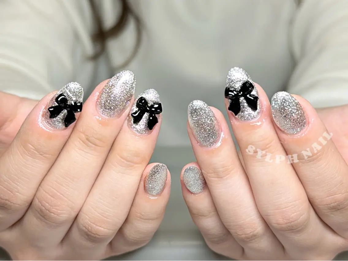 ネイル オーロラネイル 長さ出し フレンチネイル ジェルネイル ガラスフレンチ ハンドネイル Rela・S NAILのネイルデザイン