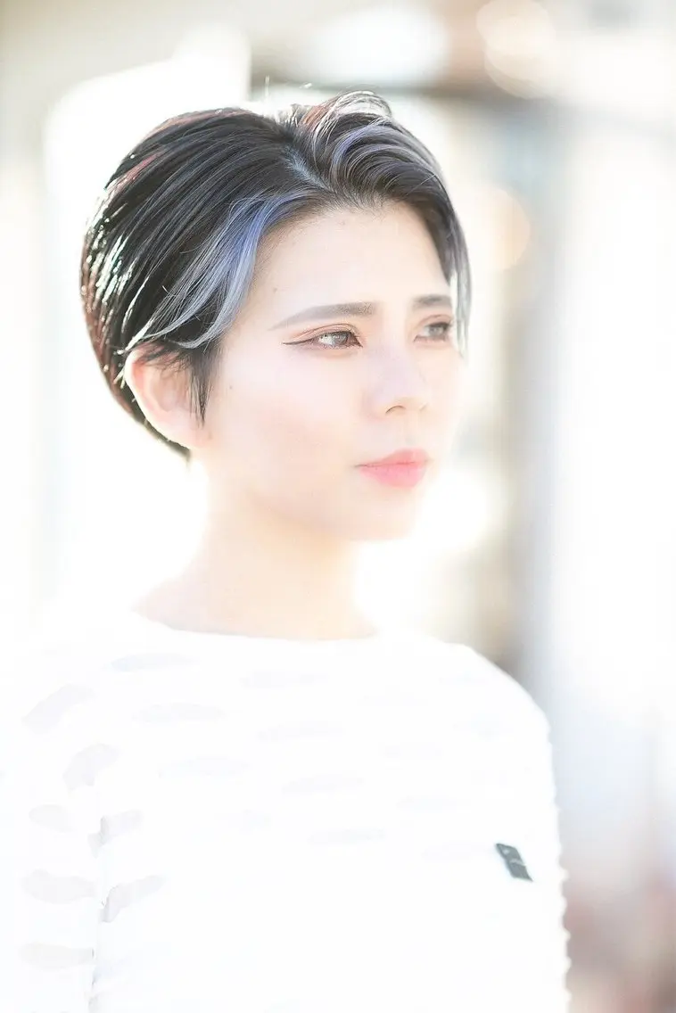 ショート カラー ミストバング フェイスフレーミング 顔周りカット カット ヘアカラー 遠山 祐樹のヘアスタイル