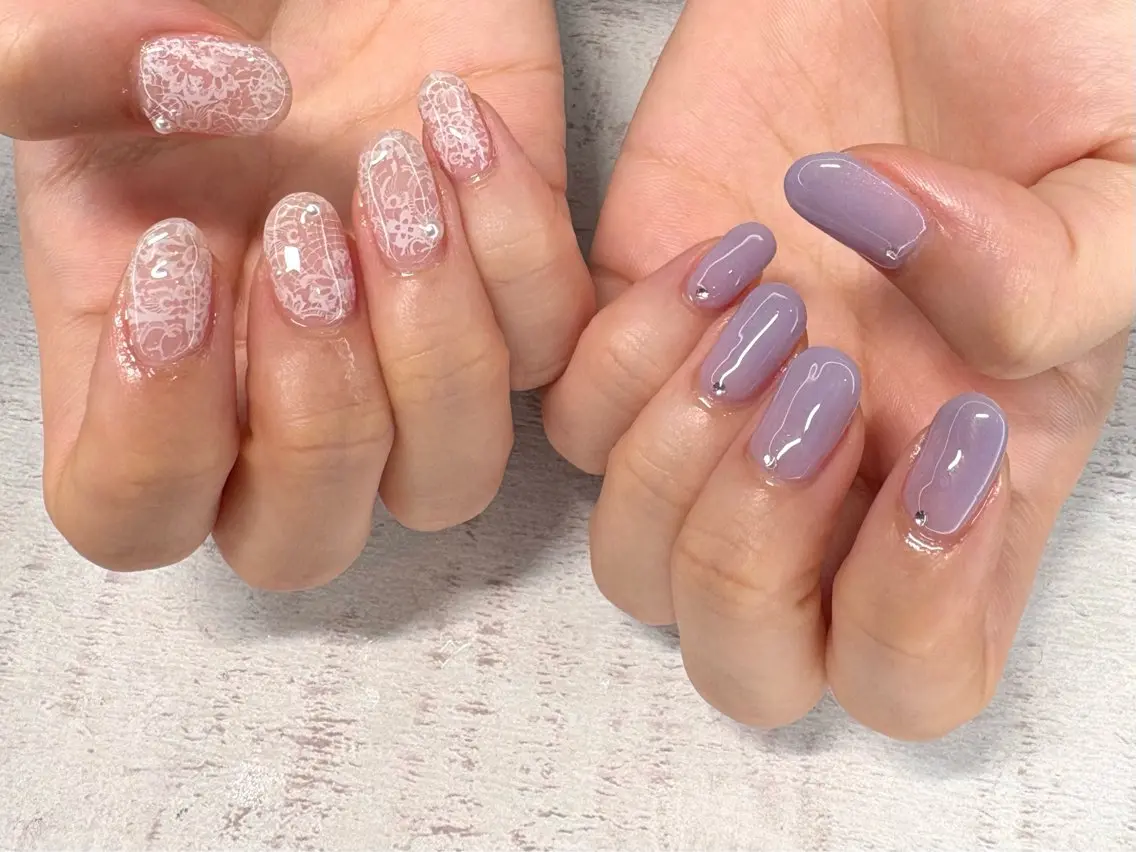 ネイル ハンドネイル 𖡼 yumenoのネイルデザイン
