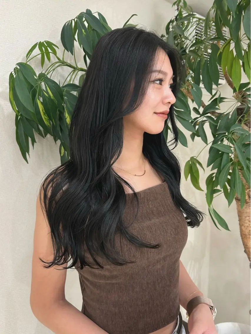 ロング カラー グレージュ カット ヘアカラー レイヤーカット/透明 感カラー🩵中村友美のヘアスタイル