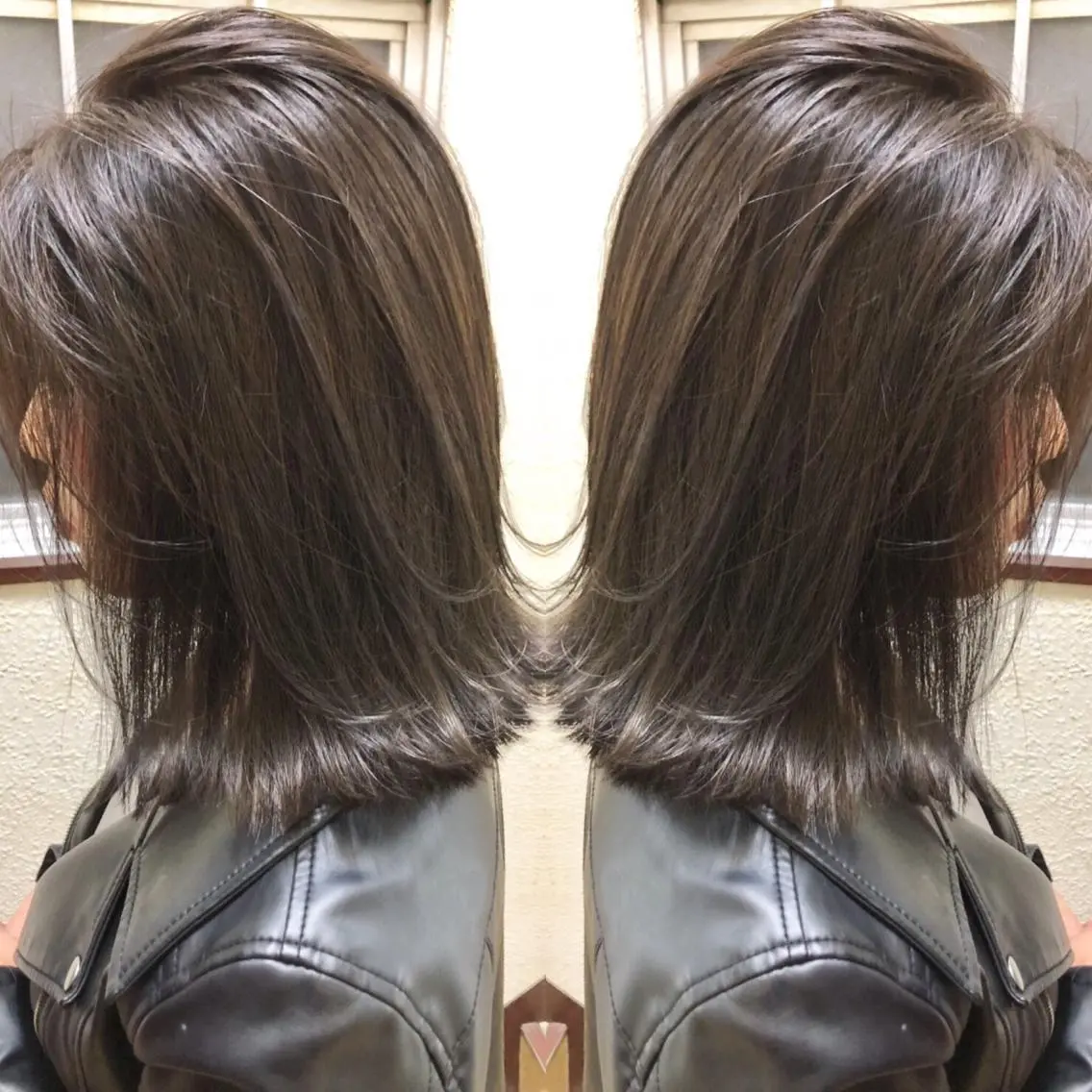 ミディアム カラー バレイヤージュ グレージュ モーヴグレージュ レイヤーカット ヘアカラー レイヤー/大人メンズ パーマ🌀 平島拓也のヘアスタイル