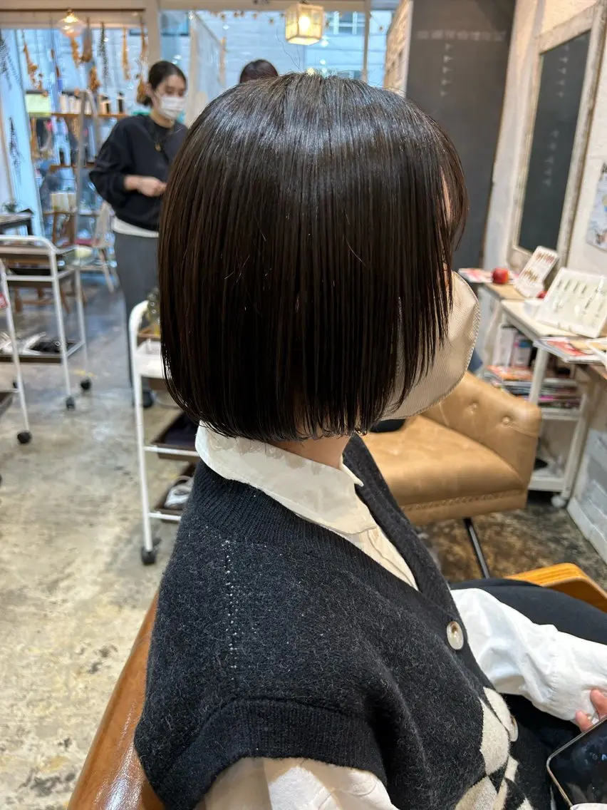 ミディアム 切りっぱなしボブ ボブ 佐藤 良祐のヘアスタイル
