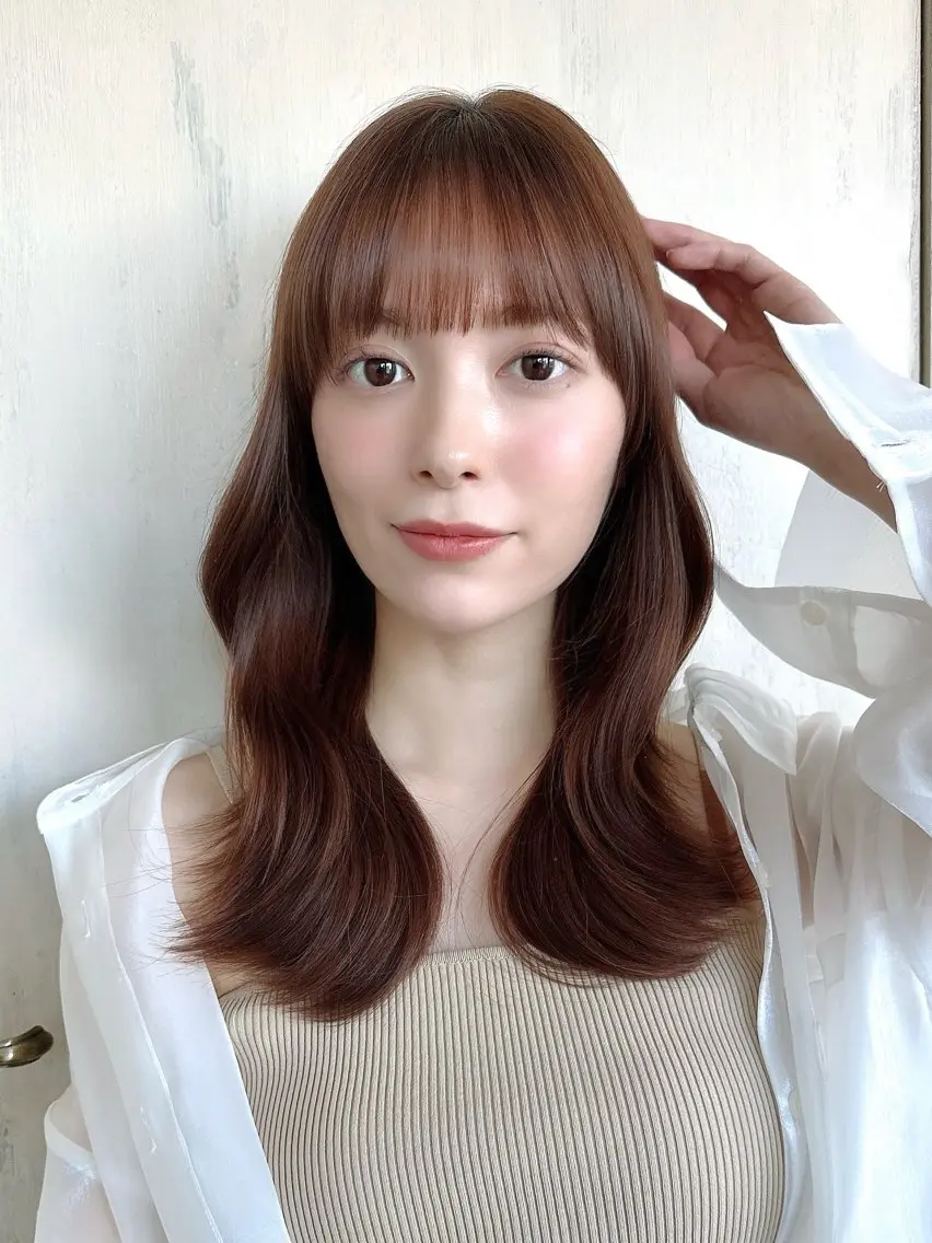 セミロング カラー 透明感カラー 小顔カット トリートメント 💎レイヤー/韓国 💎石戸谷のヘアスタイル