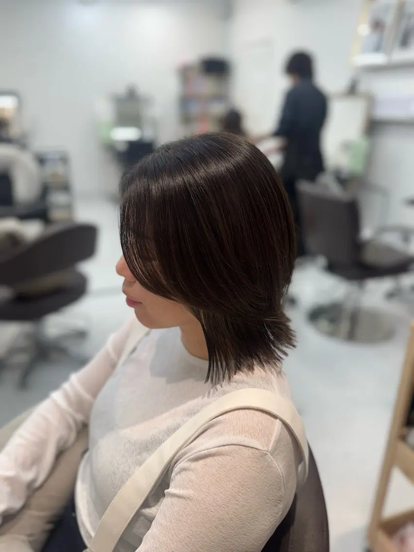 ミディアム カット ヘアカラー トリートメント 田島拓海 ボブカットのヘアスタイル