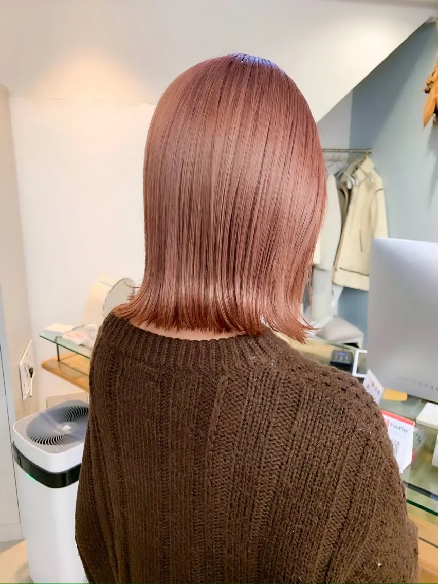 ミディアム カラー カット ヘアカラー トリートメント ✨ブリーチなし/ レイヤー/yui✨のヘアスタイル