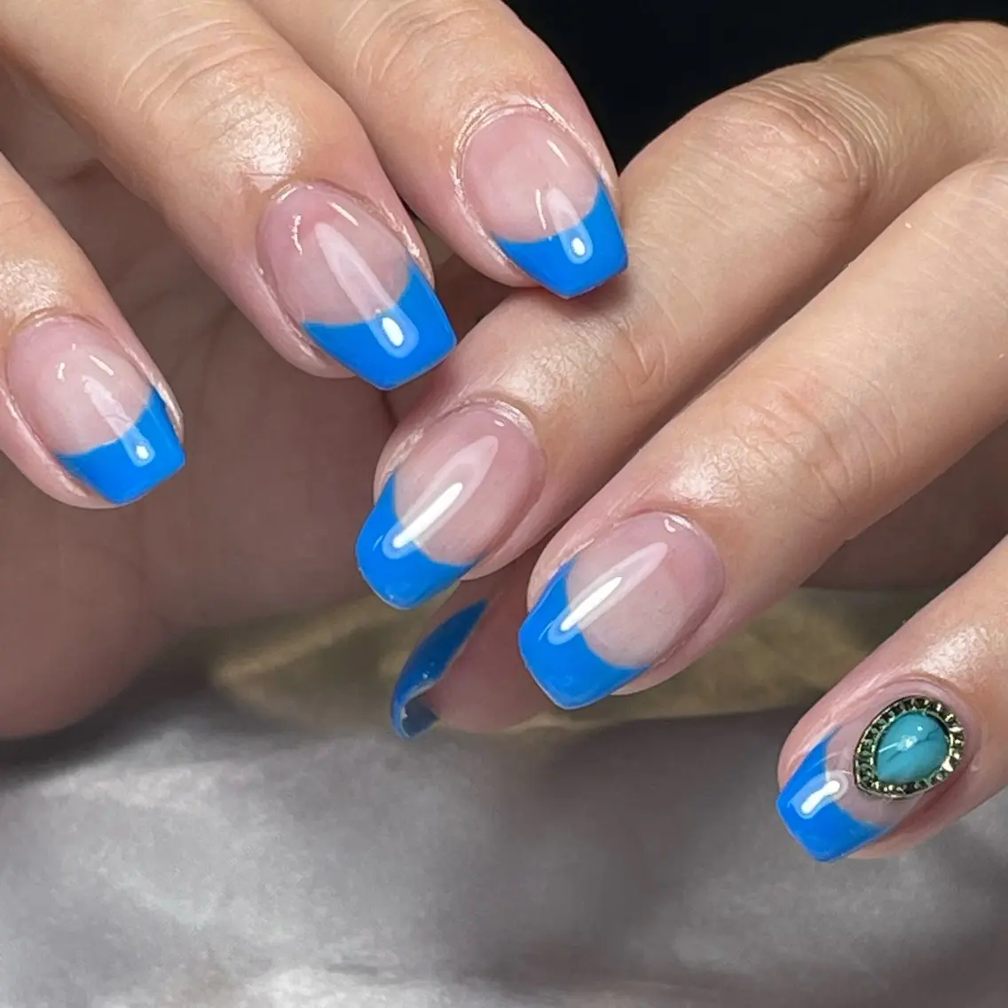 ネイル ブルー フレンチネイル WATANABE MAYUMIのネイルデザイン