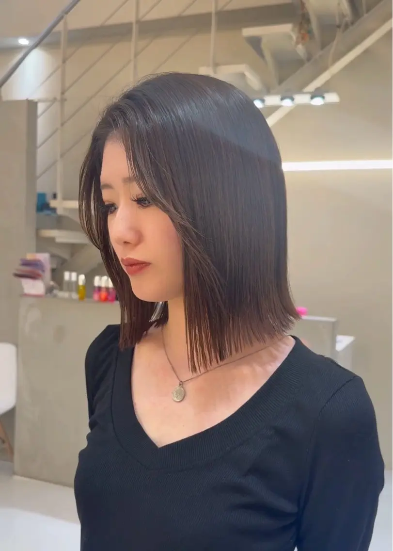 ミディアム ボブ 園田奈津 ボブ・レイヤーカットのヘアスタイル
