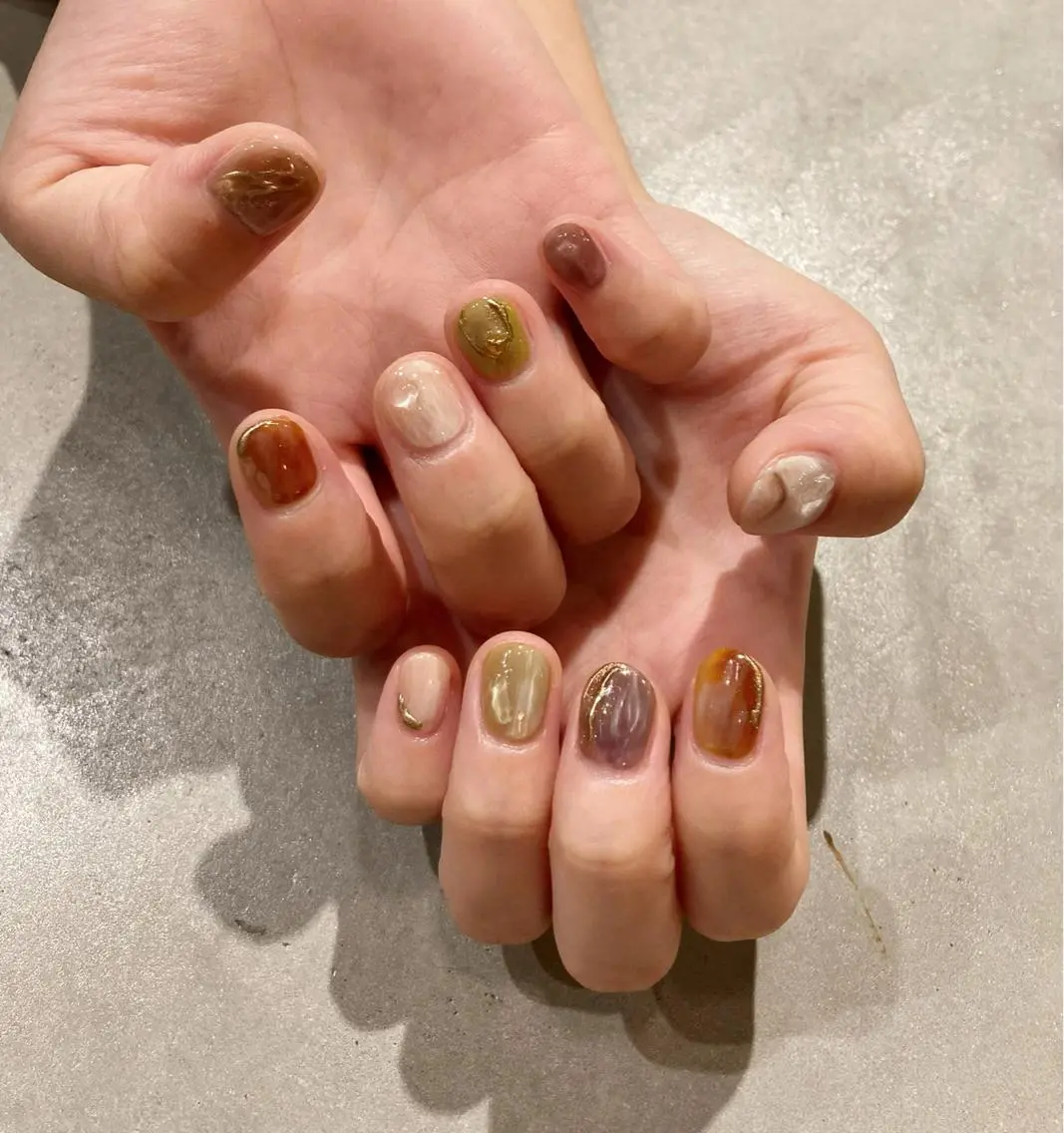ネイル アートネイル 長さ出し ジェルネイル マットネイル ミラーネイル ハンドネイル nail salon Soeurのネイルデザイン