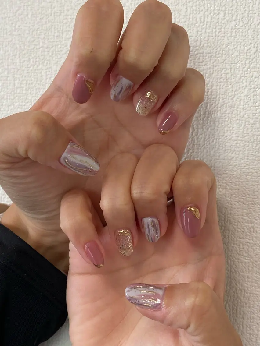 ネイル ニュアンスネイル ハンドネイル 自宅サロン FeelFreeのマツエク・マツパデザイン