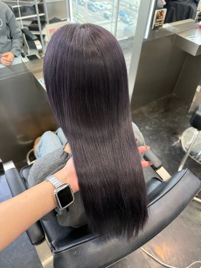 ロング カラー ヘアアレンジ カット ヘアカラー トリートメント ヘアセット 韓国ヘア🖤/透明感 shihoのヘアスタイル