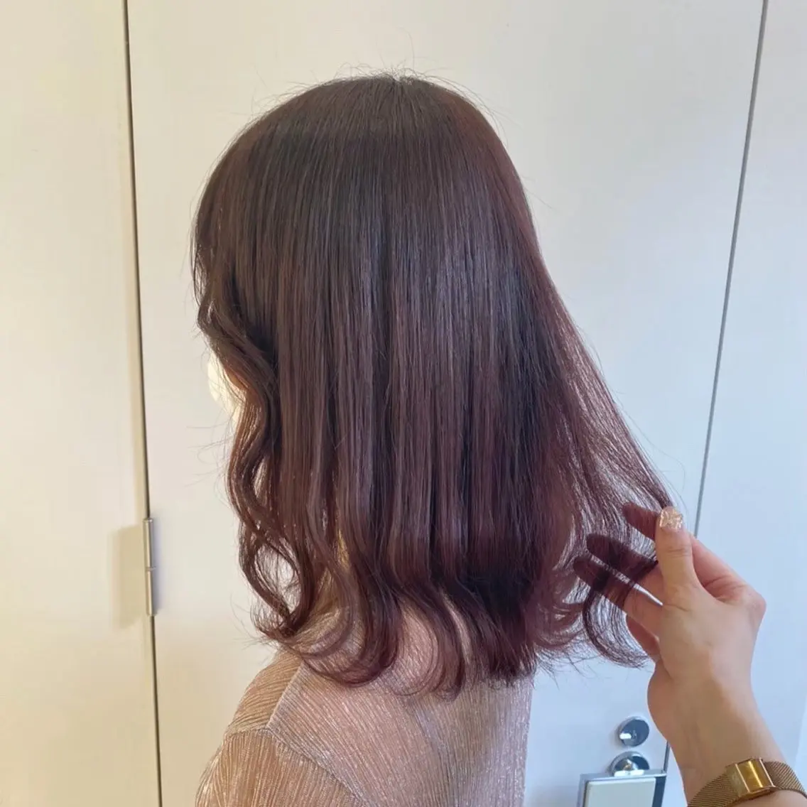 セミロング カラー ラベンダーカラー ピンクカラー ピンクラベンダー ParveMix￤ 出石 菜々🥂のヘアスタイル