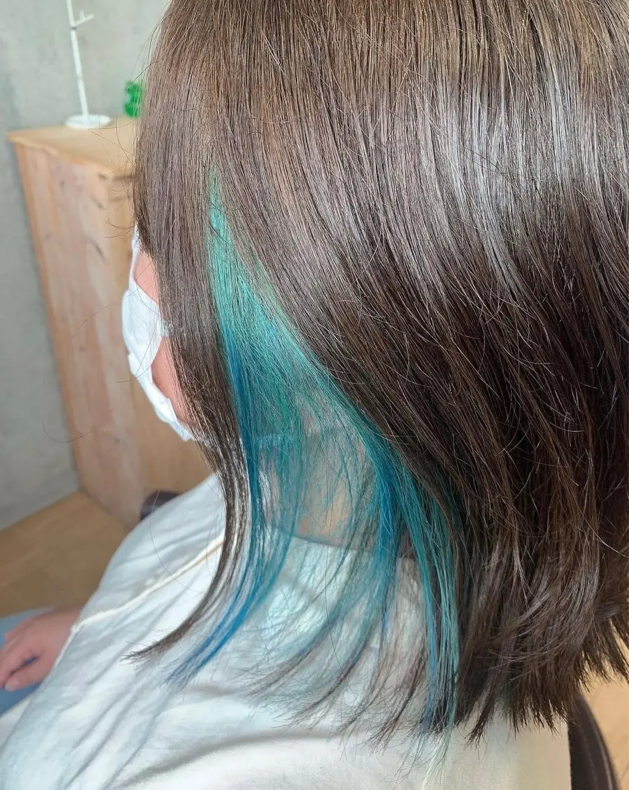 カラー アクアカラー ブルーカラー インナーカラー ヘアカラー 西内 亮太のヘアスタイル