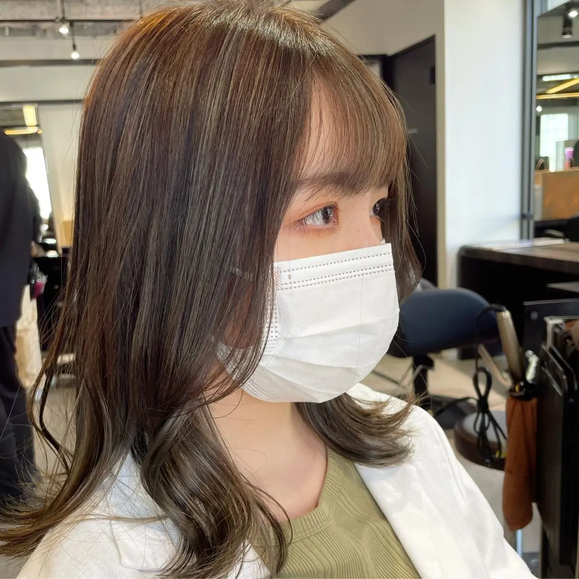 ミディアム カラー ハイライトカラー ハイライト ショート/脱白髪染め ☆宇﨑悠実のヘアスタイル