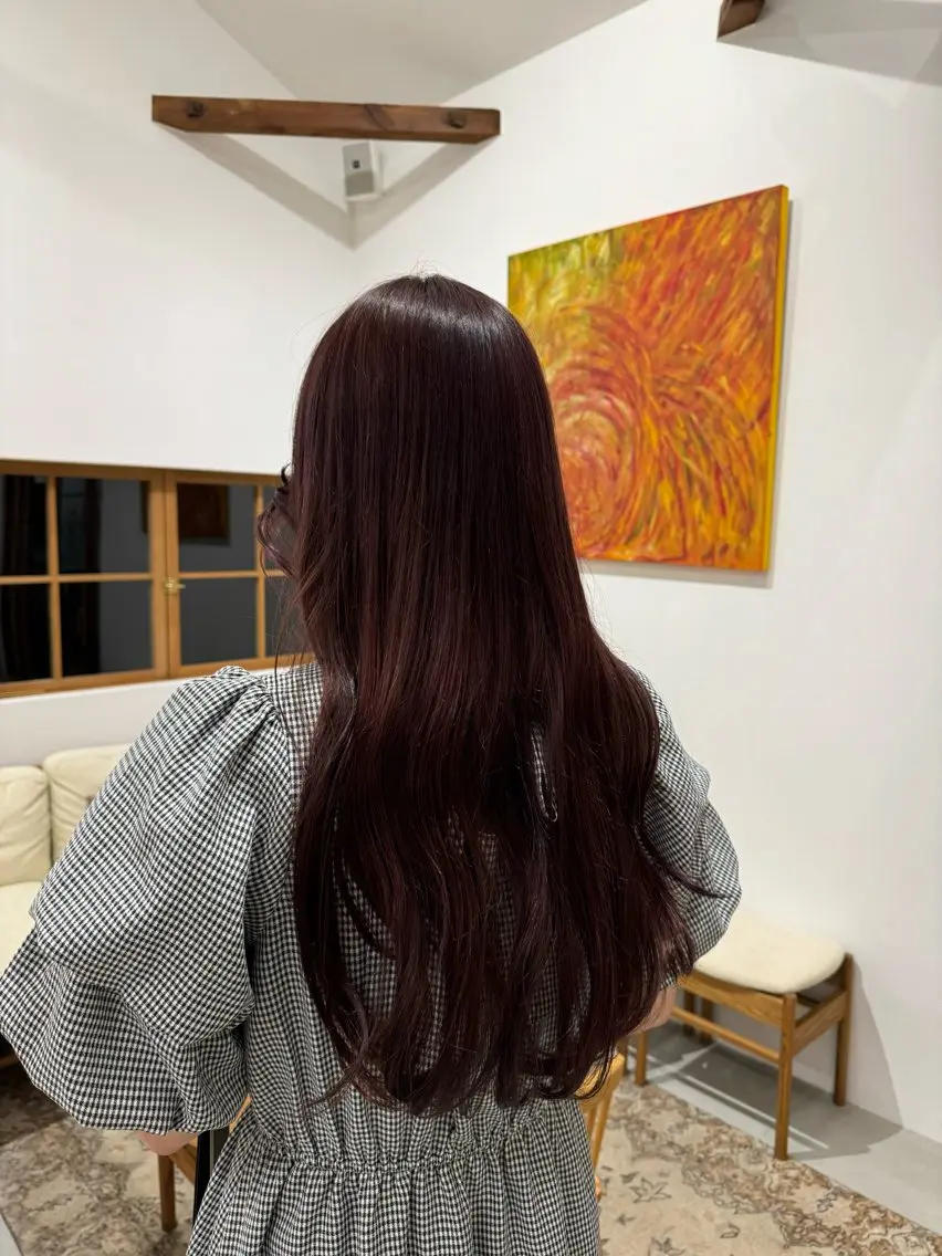 ロング カラー ラベンダーカラー ラベンダーピンク ピンクカラー ヘアカラー 亀山 友菜のヘアスタイル