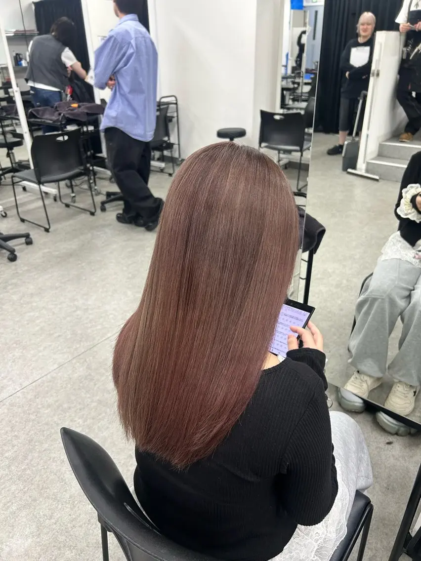 ロング カラー ヘアアレンジ メンズ ヘアカラー トリートメント さくら🍒 暖色カラー/髪質改善のヘアスタイル