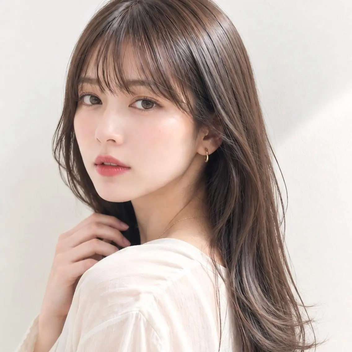 セミロング カラー 透明感カラー イルミナカラー 髪質改善 レイヤーカット カット ヘアカラー トリートメント SOURCE天王寺/ ヘアケア/艶カラー✨のヘアスタイル