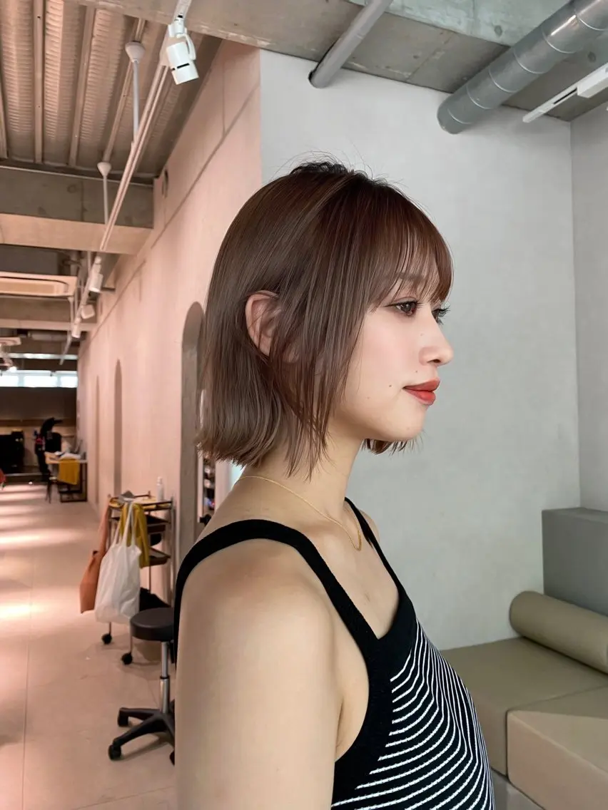 ショート 切りっぱなしボブ ボブ 栗原 瑞稀のヘアスタイル