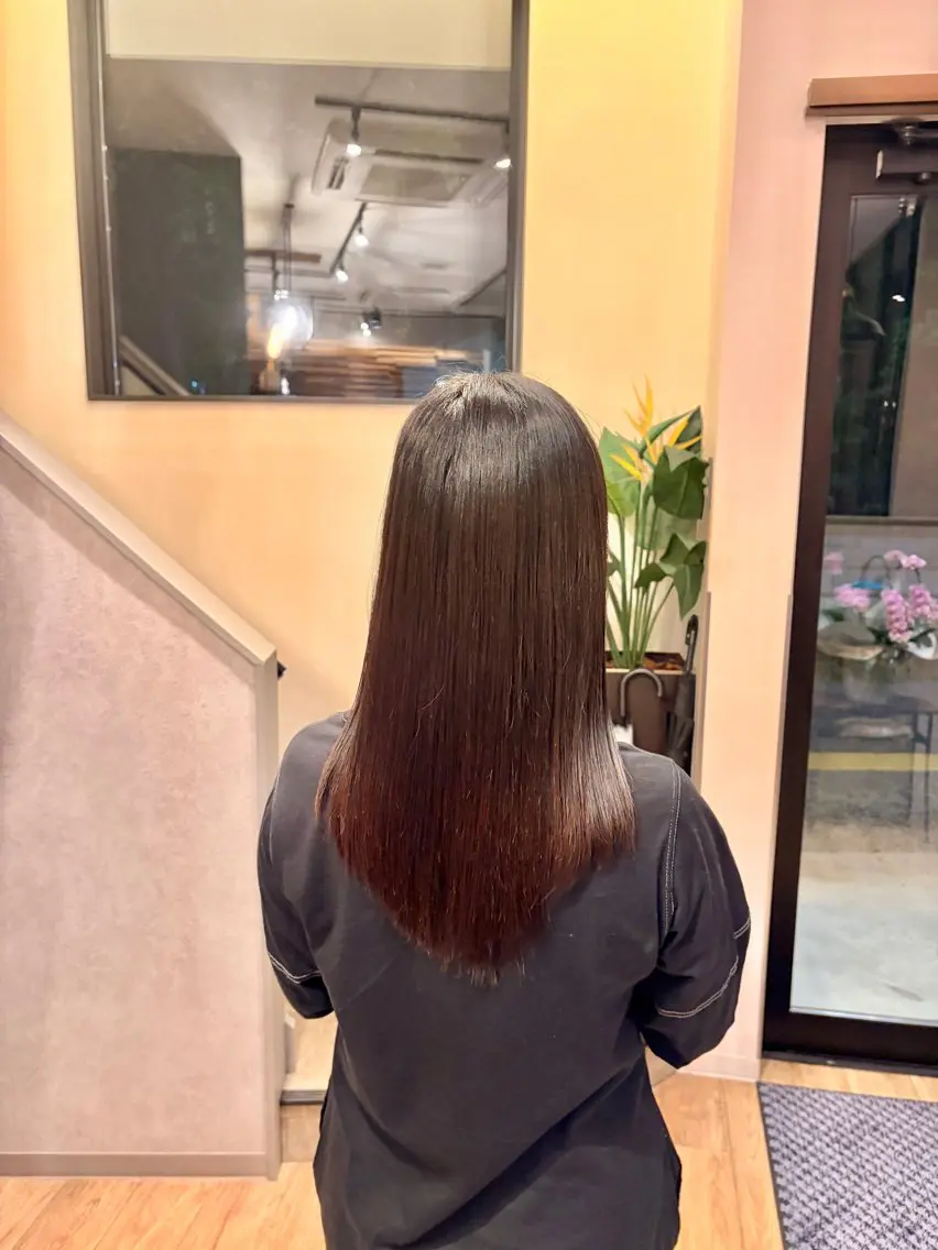 ロング 縮毛矯正 安倍 辰哉のヘアスタイル