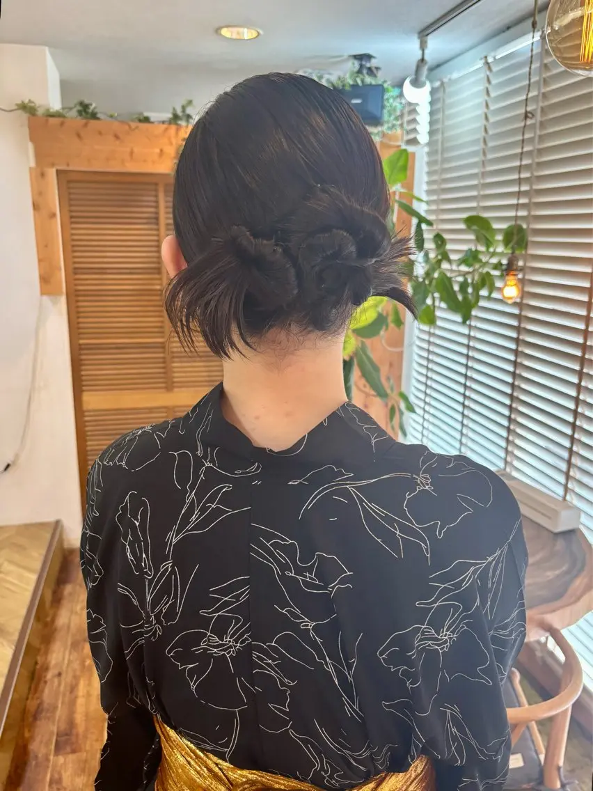 ミディアム ヘアアレンジ 浴衣 ヘアセット miku ヘアセット/着付けのヘアスタイル