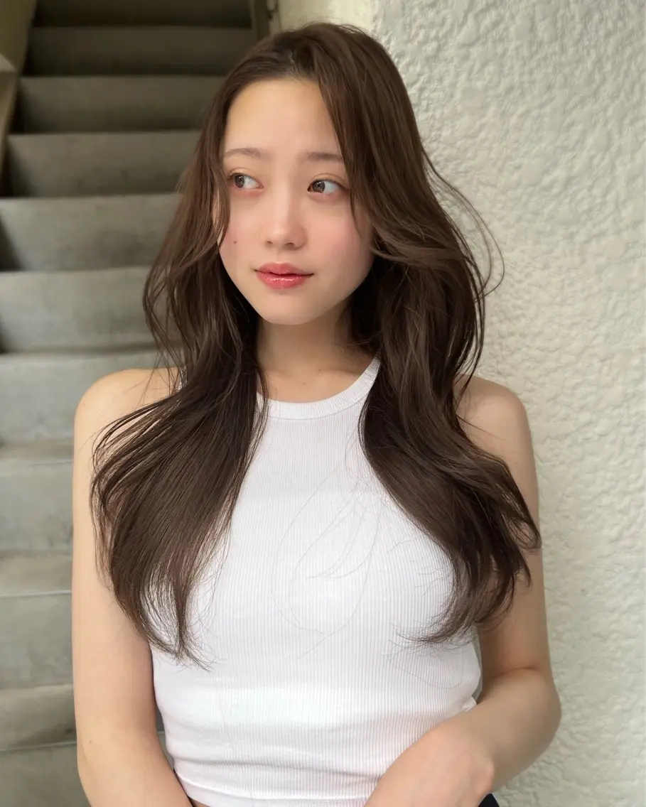 ロング 🤍🤍韓国ヘア おたけ🤍🤍のヘアスタイル