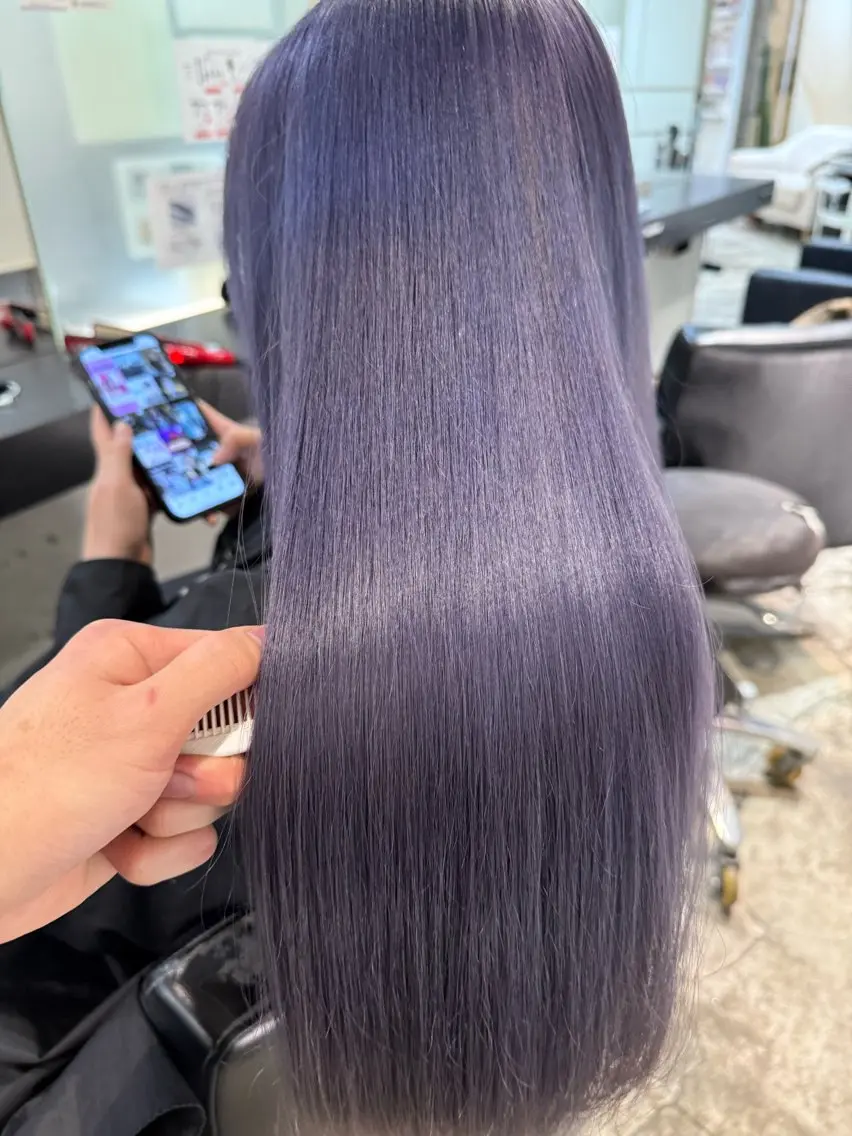 カラー ブルーカラー ブルーラベンダー ラベンダーカラー ヘアカラー 🌈レイヤーカット/ ハイトーン🌈タクマのヘアスタイル