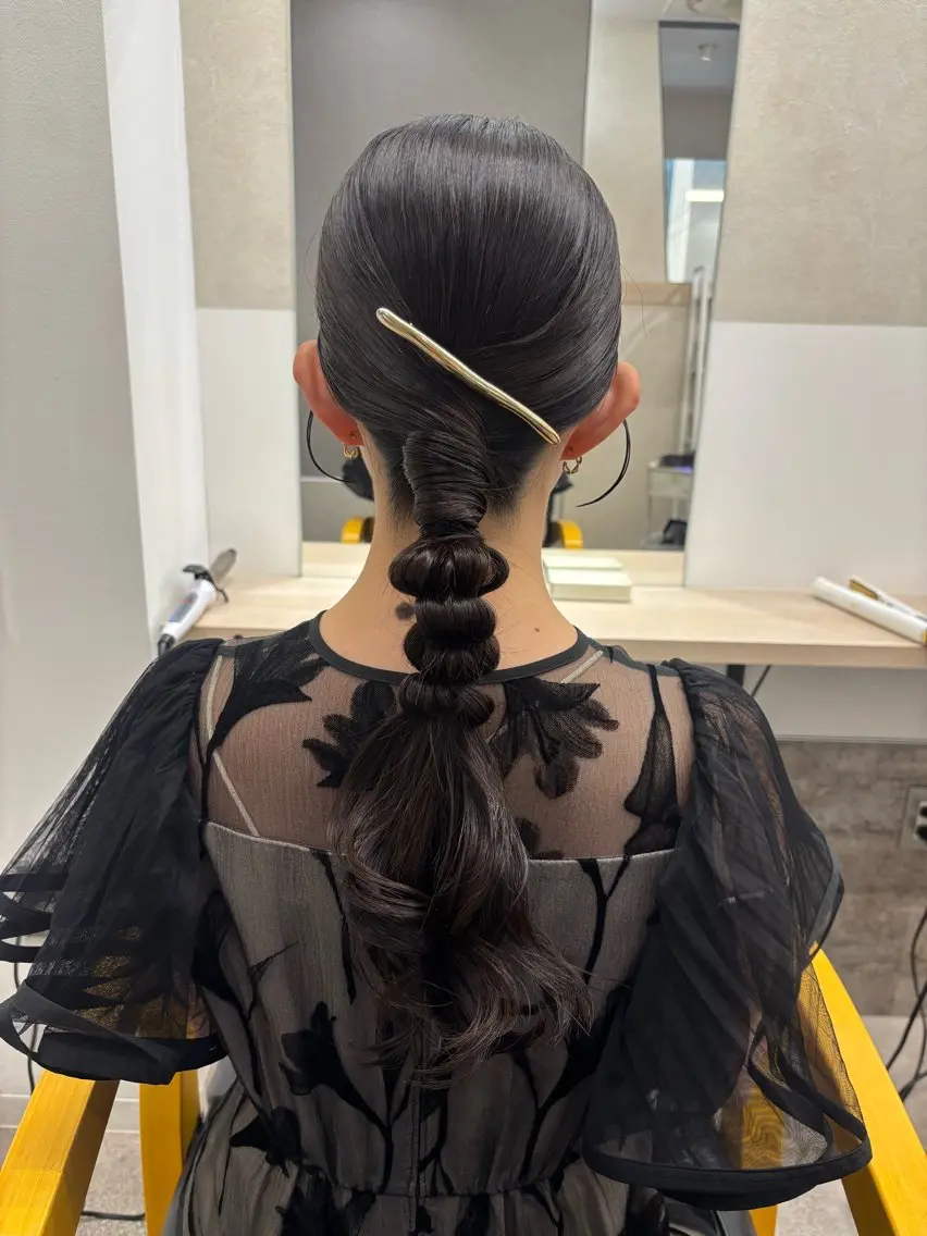 ヘアアレンジ ヘアセット ブリーチなしWカラー ヘアセット菜希のヘアスタイル